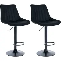 CLP 2er Set Barhocker Toni Kunstleder schwarz schwarz