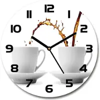 Tulup Wanduhr aus Glas 30fi Glasbild Glasuhr Gehärtetes Glas - schwarze-zeiger - Leaking coffee