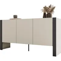 Mirjan 24 Kommode 150 3D Tore 03 mit drei Drehtüren (Farbe: Cashmere / Cashmere + Schwarz)