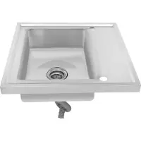 Easybuy Küchenspüle Edelstahlspüle mit Abtropffläche Einschalige Spüle Silber max 300kg
