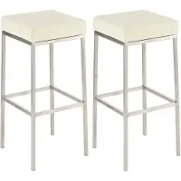 CLP 2er Set Barhocker Montreal 85 Kunstleder edelstahl creme