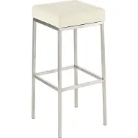 CLP Barhocker Montreal E85, creme, modernes Design, Kunstleder, gepolsterte Sitzfläche