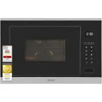 Exquisit Einbau-Mikrowelle EMW525-G-020 inox, 25 Liter, 900 W Mikrowelle, Grillfunktion, Automatikprogramme, Kindersicherung