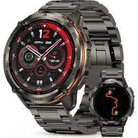 Kospet TANK T3 Ultra 2 GPS Smartwatch Herren,Edelstahl Gehäuse, 5ATM Wasserdicht, 60+Tage Akkulaufzeit, Bluetooth anrufenFitnessuhr mit 1,43" AMOLED