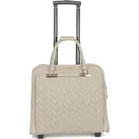 Olivia Lauren Kompakte Rollen Damen Aktentasche Trolley Groß Beige Hell Laptoptrolley Bowatex