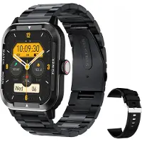 Douself U8 Smartwatch, 1,91-Zoll-Bildschirm | IP67 wasserdicht | Multisportmodi | Gesundheitsüberwachung, Stahlband, schwarz