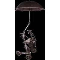 MPB Pieper ROLLATORSCHIRM.TR.SR für 22 + 25 mm Rohr sowie für TOPRO, Gemino und Kudu-Rollatoren sowie Rollstühleschwarz, silberAluminium, Fiberglas, Kunststoff