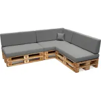 Pokar Palettenkissen Palettenauflagen mit abnehmbarem Bezug Palettensofa, Größe:8er Set, Farbe:Grau - Wasserdicht