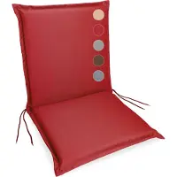 Sunnypillow 1 Stück Gartenstuhlauflage 100 x 50 extra dick 9cm Niedriglehner Auflage waschbar wasserdicht Polsterauflagen Outdoor Stuhlauflage Polster Sitzkissen Gartenstuhl Rot