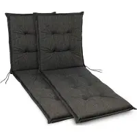 Sunnypillow 2 Stück Liegenauflage 190 x 60 Auflage Polster für Gartenmöbel extra dick 9cm UV-Lichtecht Polsterauflagen für Gartenliege Sonnenliege Liegestuhl Kissen Anthrazit