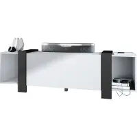 Vladon Lowboard Ida 149 x 45,5 x 34 cm TV-Board mit 4 Fächern und PTO-Türen, Germany, Korpus in Weiß matt, Blenden in Schwarz matt | Große Farbauswahl