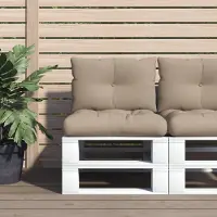 vidaXL "2026 Promotion" Palettenkissen 2-tlg. Taupe Stoff - Gartenmöbelauflagen CC21919