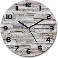 Tulup Wanduhr aus Glas 30fi Glasbild Glasuhr Gehärtetes Glas - schwarze-zeiger - A stone wall