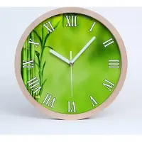 Tulup Holzuhr 30fi cm wanduhr - weiße Spitzen - Bambus