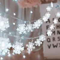 Lapalife LED Schneeflocke Lichterkette Batteriebetrieben Innen Home Party Weihnachten Hochzeit Deko, Weiß, 6m