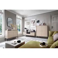 ML Meble Wohnzimmer-Set Mono Wohnwand 3-teilig beige