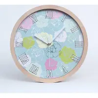 Tulup Holzuhr 30fi cm wanduhr - weiße Spitzen - Große römische Uhr Rosen