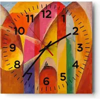 ARTTOR Wanduhr - Quadrat - Glasuhr - Abstraktion modern - 40x40cm - Schleichendes Uhrwerk - Lautlos - zum Aufhängen bereit - Dekoration Modern - Wanddekoration aus Glas - C4AC40x40-3619