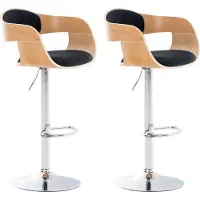 CLP 2er Set Barhocker Kingston C Stoff natura/schwarz