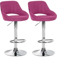 CLP 2er Set Barhocker Milet Stoff C lila