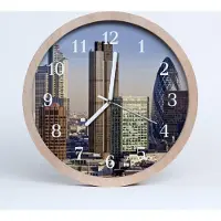 Tulup Holzuhr 30fi cm wanduhr - Stadtgebäude Stadt