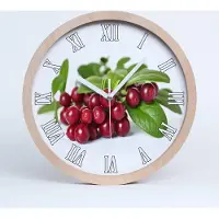 Tulup Holzuhr 20fi cm wanduhr - weiße Spitzen - Preiselbeere