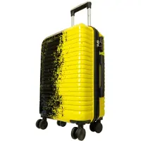 Monopol Hartschalen-Koffer Kleiner Handgepäck Reisekoffer Sierra 55cm Trolley Größe S gelb-schwarz Motivkoffer