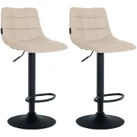 CLP 2er Set Barhocker Jerry Kunstleder schwarz creme