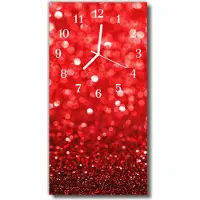 Tulup Glasuhr Wanduhr Küchenuhr Echt-Glas 30x60 Schein Rot