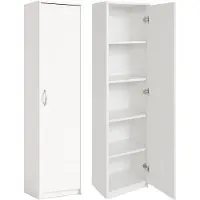 BDW , Kleiderschrank, 40×185×35 cm, 5 Einlegeböden, 1 Tür, Weiß