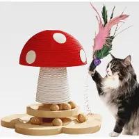Markenlos für Katzen, interaktives Spielzeug aus Sisal in Pilzform, für Kätzchen, für den Innenbereich, Klettern, Wand, Tür, Sofa, Möbelschutz, beruhigende Bereicherung