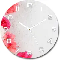 Tulup Wanduhr aus Glas 30fi Glasbild Glasuhr Gehärtetes Glas - weisse-zeiger - flowers