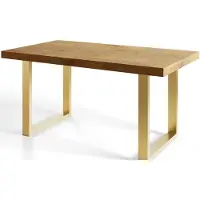 Alpi Möbel Alpi Moebel, Rechteckiger Esstisch Loft-U, Industrieller Modern Tisch 160x90x77 cm, Lancelot mit Metallbeinen in Gold