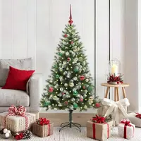 vidaXL "Schlussverkauf" Künstlicher schwenkbarer Weihnachtsbaum(1 pc) - Kunstbaum/Tannenbaum - mit flockigem Schnee C7409