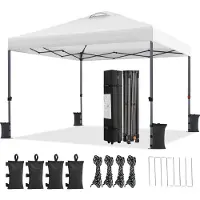 Yaheetech 3x3m Faltpavillon Pavillon Wasserdicht Höhenverstellbar Faltbar Pop-Up Faltzelt Partyzelt inkl.Tasche & 4 Sandsäcke UV-Schutz 50+
