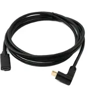 System-S USB 3.1 Gen 2 Kabel 1,8 m Typ C Stecker zu Buchse Winkel in Schwarz