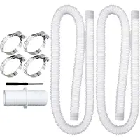 Markenlos Pool Schlauch | 99 cm flexibler Poolschlauch mit 4 Klemmen für manuelle Reinigung und Wasserspiele