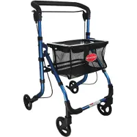Rehaforum Medical FabaCare Indoor Rollator Actimo Home, schmal mit Tablett, Leichtgewicht Wohnungsrollator faltbar, Heimrollator, bis 100 kg, Blau
