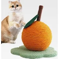Markenlos Sisalball, Katzenspielzeug, orangefarbener Kratzball, Schleifkrallenball, für Kätzchen, Aktivität, Unterhaltung, Übung, Anregung, Langeweile, Spielen