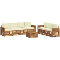 Syfax Sofagarnituren 8 pcs Natur und Creme Massivholz Akazie