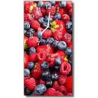 Tulup Glasuhr Wanduhr Küchenuhr Echt-Glas 30x60 Berrymix Mehrfarbig