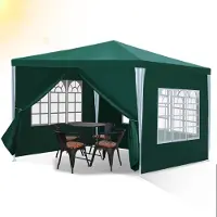 Peviasot Pavillon Partyzelt Gartenzelt Marktzelt, Stabil, Gartenpavillon mit PE Beschichtung, Sonnenschutz für Outdoor, Grün, 3 x 3 m