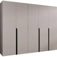 Mirjan 24 Kleiderschrank Mila 1 250, Schlafzimmer, Kleiderschrank, mit fünf Drehturen und mit drei Kleiderstange, Modern, Garderobenschrank (Farbe: Cashmere + Schwarz)