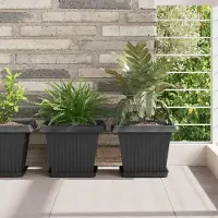 vidaXL "SPRING SALE"24er Set Quadratischer Blumentopf - Pflanzkübel - Moderne design, Schwarz 43 x 43 x 33,5 cm GermanyMöbel 39053 - Beete