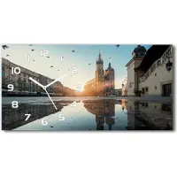 Tulup Wanduhr aus Glas – 60x30 cm - Glasbild - Glasuhr - Gehärtetes Glas - weisse-zeiger - Krakau, Polen