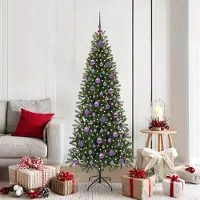 vidaXL "Schlussverkauf" Künstlicher Weihnachtsbaum(1 pc) - Kunstbaum/Tannenbaum - mit 300 LEDs Grün 180 cm PE und PVC C7894