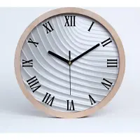 Tulup Holzuhr 25fi cm wanduhr - schwarze Spitzen - abstrakte Linien