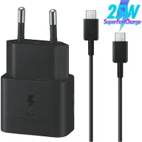TELEFONMAX 25W USB-C Schnellladeadapter mit USB-C Ladekabel Mini Netzteil für Samsung Galaxy S25 S25+ S24 S23 A55 A35