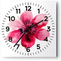 ARTTOR Wanduhr - Quadrat - Glasuhr - Malerei Illustration Sommer Blume - 40x40cm - Schleichendes Uhrwerk - Lautlos - zum Aufhängen bereit - Dekoration Modern - Wanddekoration aus Glas - C4AC40x40-2789