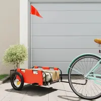Prolenta Maison Exclusive - Fahrradanhänger Orange Oxford-Gewebe und Eisen